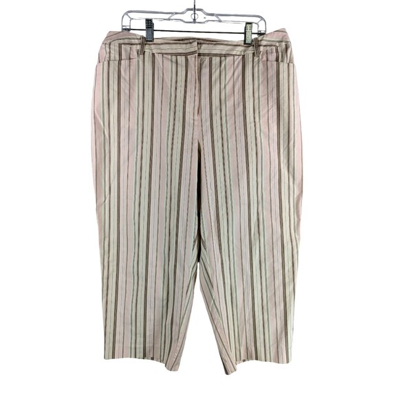 Talbots Classic Fit Capri Pants Striped Stretch Womens 18W - Picture 2 of 12